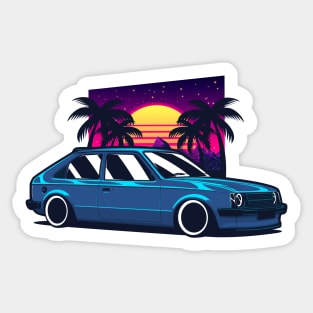 Blue Kadett Vice Retro 80s Sticker